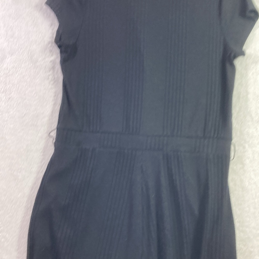 Banana Republic Jump Suit Women Size M Black Cap Sleeve V Neck Button Front - Picture 5 of 9
